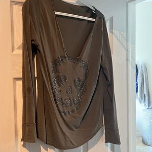 Zadig and Voltaire skeleton jeweled top size L green and blue